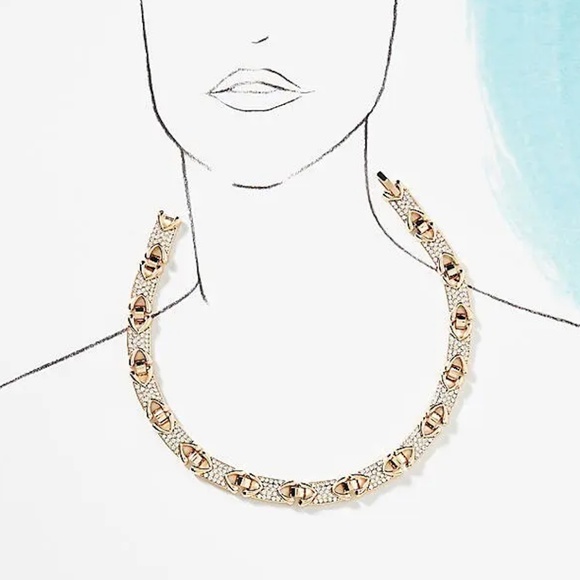 ANTHROPOLOGIE Crystal Collar Necklace - XS/S (NWT, $68 Retail) - Picture 3 of 3